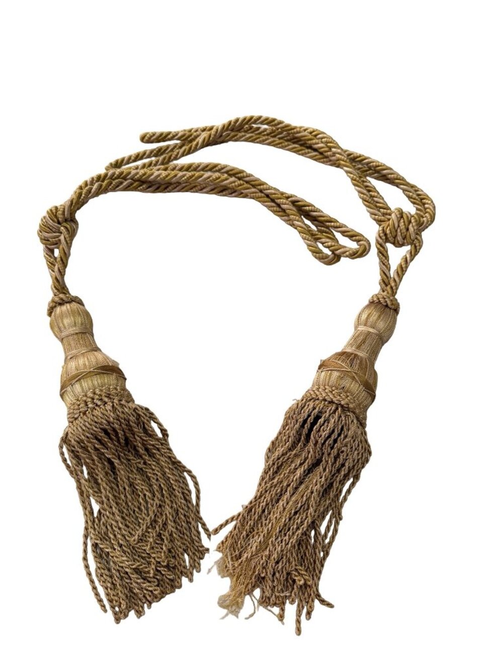 Vintage Gold Double Tassel Curtain Tieback 28 Inch Decorative Drapery Cord